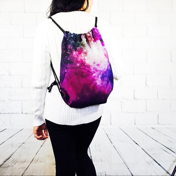 Handbags - UNISEX GALAXY PINK DRAWSTRING BAG